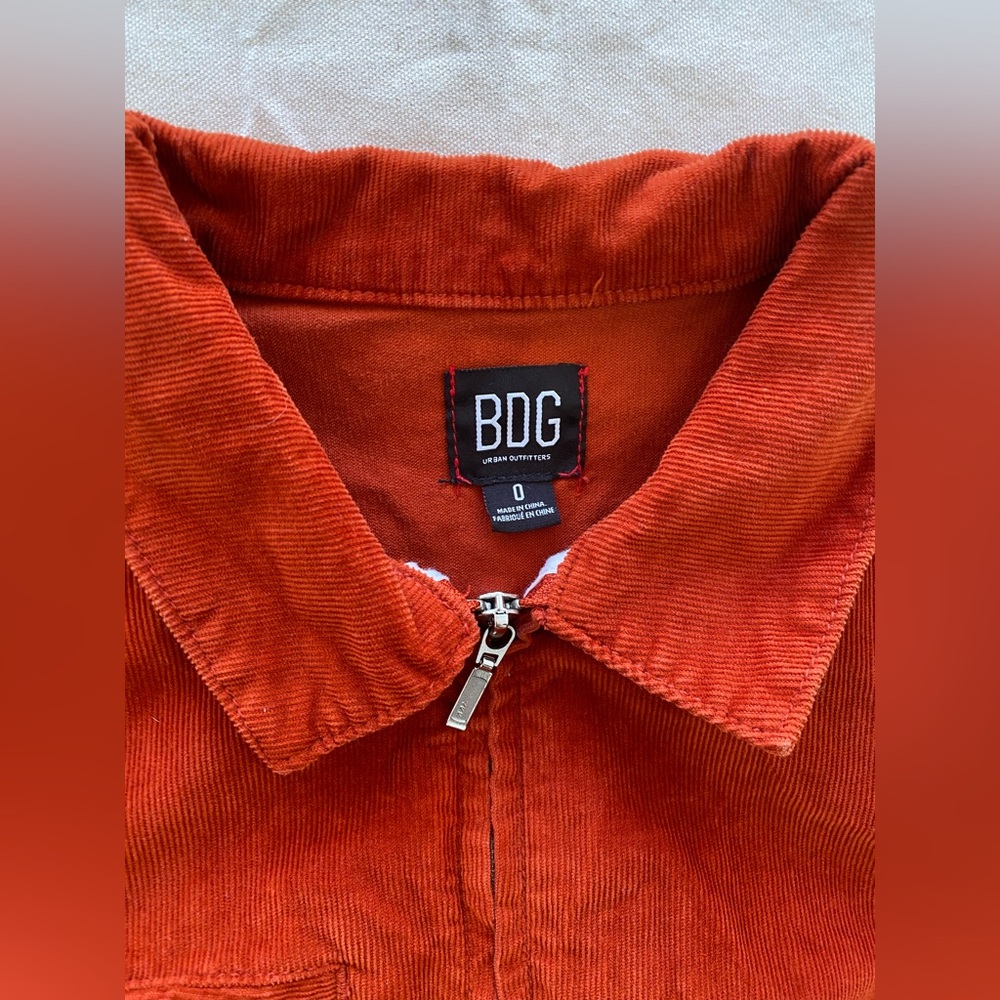BDG Urban Outfitters Burnt Orange Corduroy Romper Zip Front Belted Size 0 - Picture 4 of 6